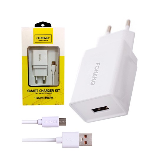 Foneng Charger K210 with Micro Cable 2.1A White